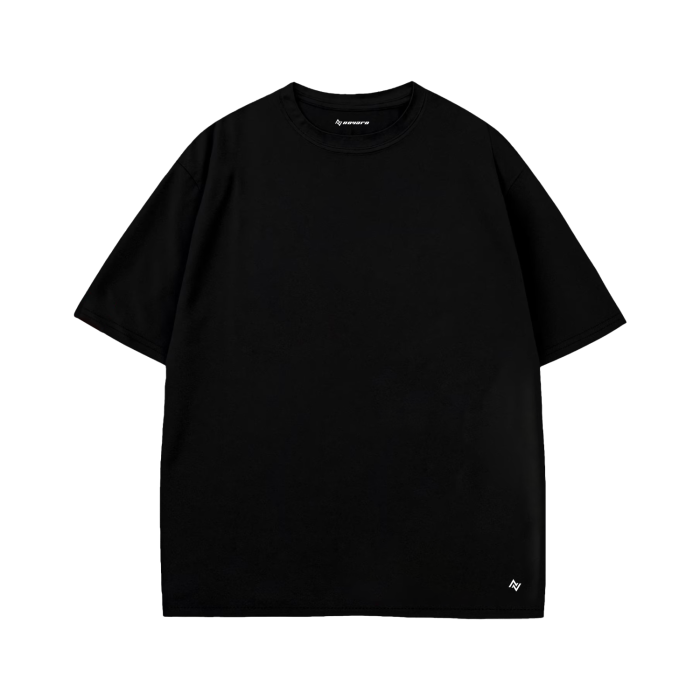 Black Solid Plain 260gsm Oversized Tshirt Novaro