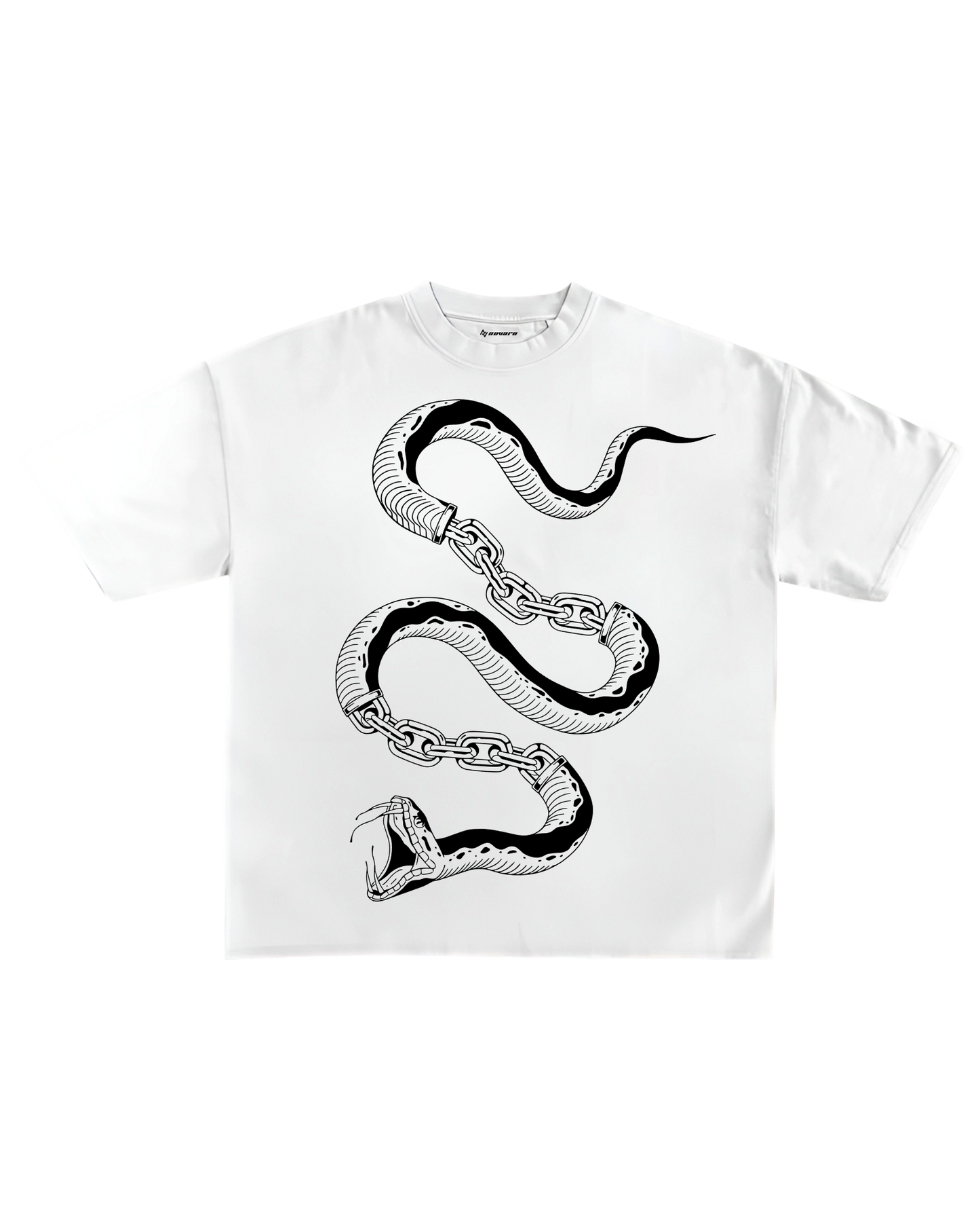 CHAINED SNAKE WHITE OVERSIZED TSHIRT