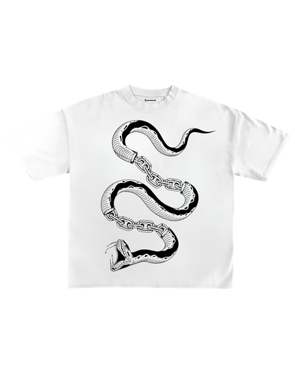 CHAINED SNAKE WHITE OVERSIZED TSHIRT